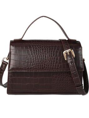 Small Crossbody Purse Top Handle Shoulder Bag PU Leather Crocodile